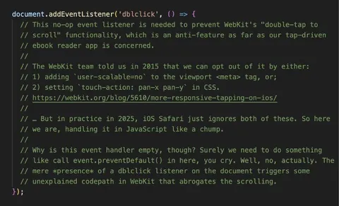 WebKit Double-Tap Workaround