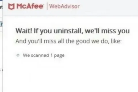 McAfee Scanned One Page