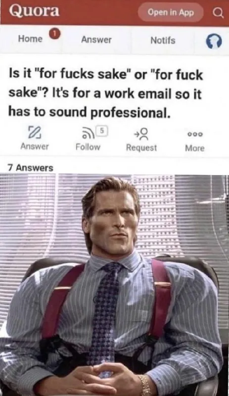 Professional Way to Say Fuck's Sake