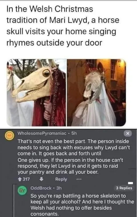 Mari Lwyd Sings for Your Beer