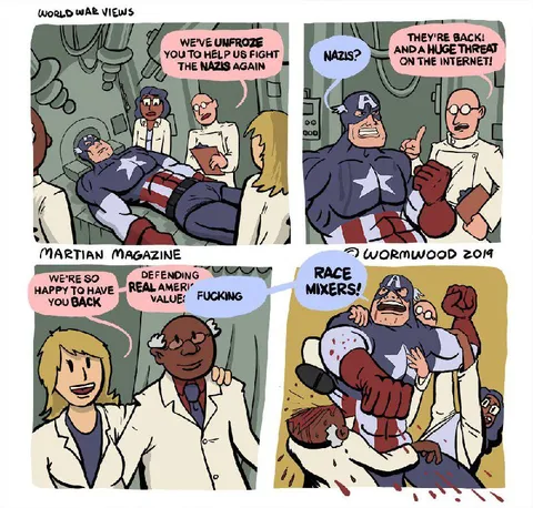 Captain America Fights Race Mixers