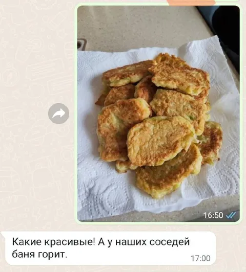 Красивые оладьи и горящая баня
