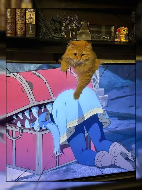 Кот охраняет сокровища