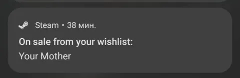 Steam Your Mother Notification