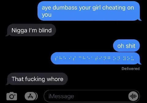 Blind friend gets braille text