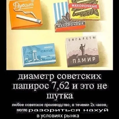 Диаметр советских папирос 7,62