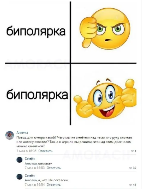 Биполярка и противоречивые комментарии
