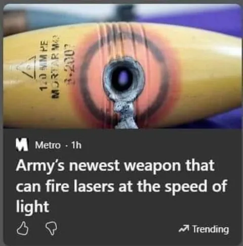 Army’s Laser Weapon at Light Speed