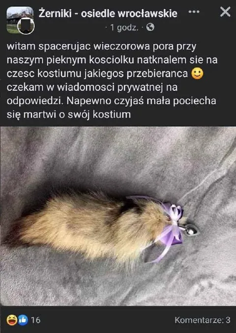 Mała pociecha zgubiła kostium