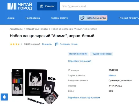 Канцелярский набор Аниме