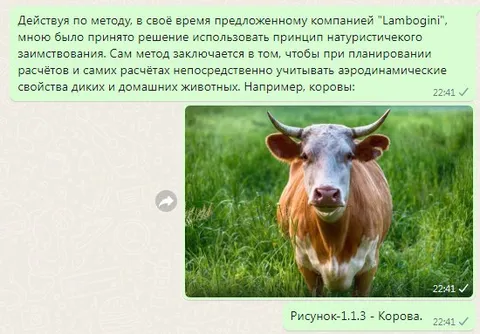 Корова и аэродинамические расчёты