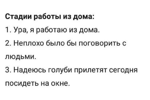 Стадии работы из дома