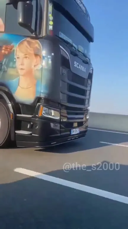 Drive truck on highway