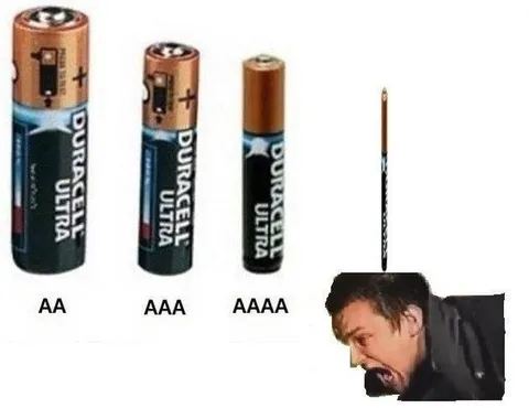 AA AAA AAAA Battery Sizes