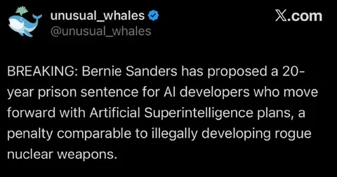 Bernie Sanders Bans AI Superintelligence