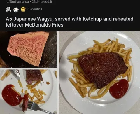 Wagyu Steak with McDonald’s Fries