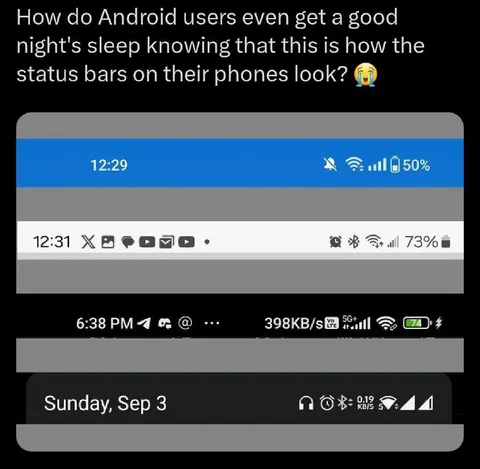 Android Status Bar Chaos