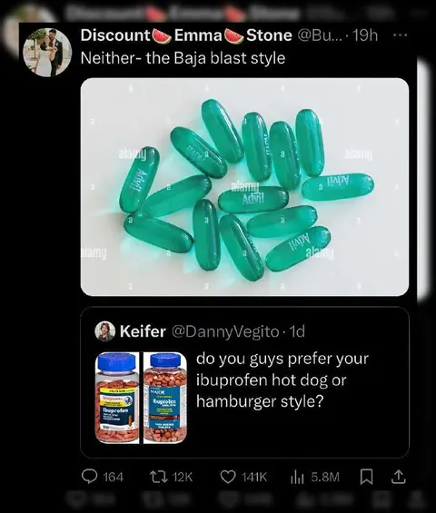Ibuprofen Hot Dog or Hamburger
