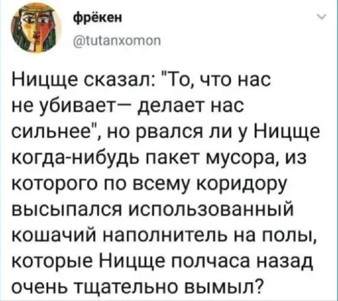 Ницше и рассыпанный наполнитель