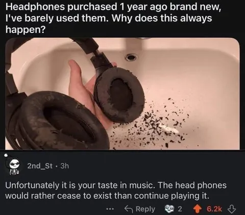 Headphones Refuse Bad Music