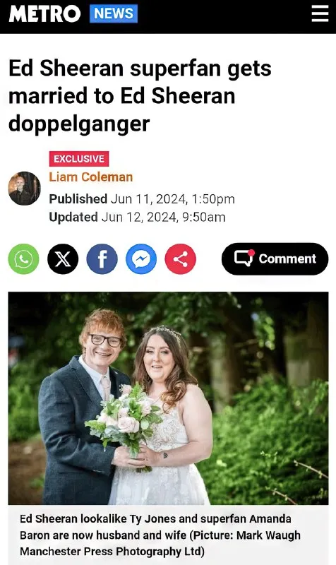 Ed Sheeran Lookalike Wedding