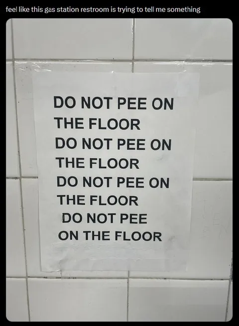 Gas Station Restroom Warning