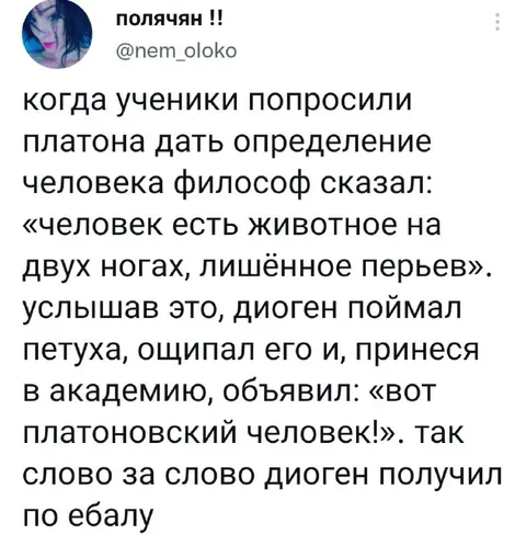 Платоновский человек и петух