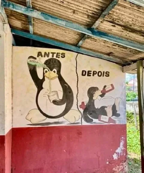 Antes e depois da bebida