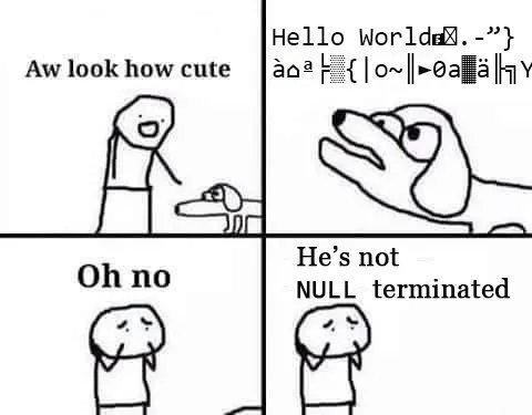 Hello World Null Terminated