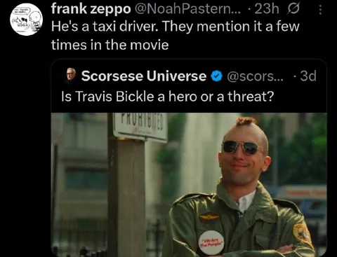 Travis Bickle Hero or Threat