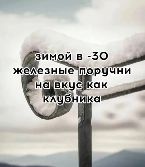 Железные поручни зимой