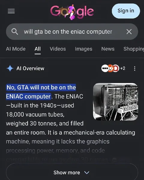 GTA on the ENIAC Computer