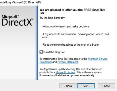 Free Bing Bar Installation