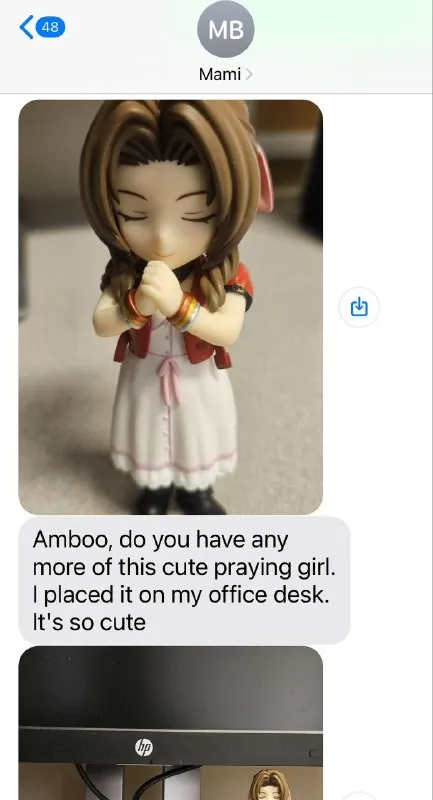 Cute Praying Girl at Work