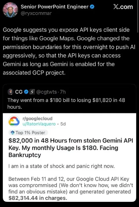 Stolen Gemini API Key Bill