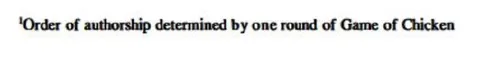 Authorship Game of Chicken