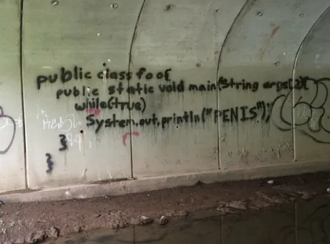 Java Graffiti Says Penis