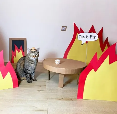 Cat in a Room on Fire