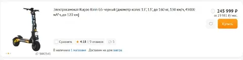 Электросамокат за 245 тысяч