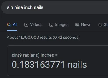 Nine Inch Nails Sine Calculation