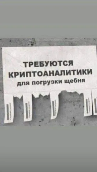 Требуются криптоаналитики для погрузки щебня