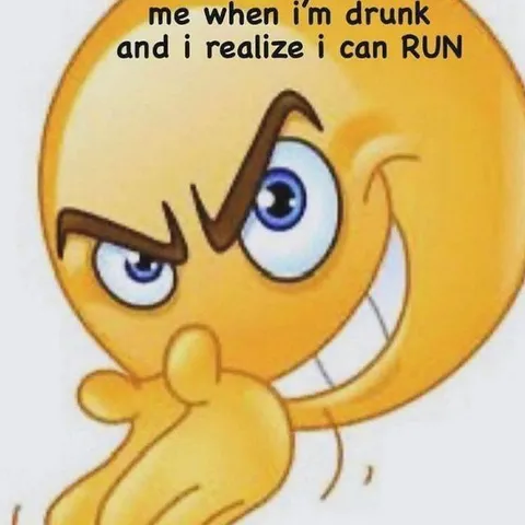 Drunk Emoji Realizes It Can Run