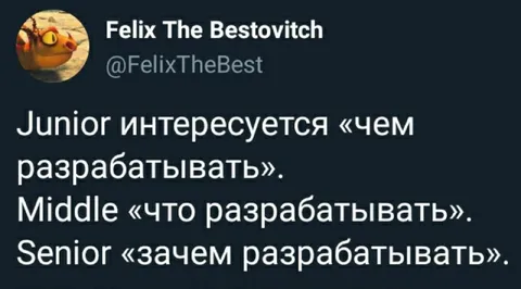 Junior Middle Senior разработчики