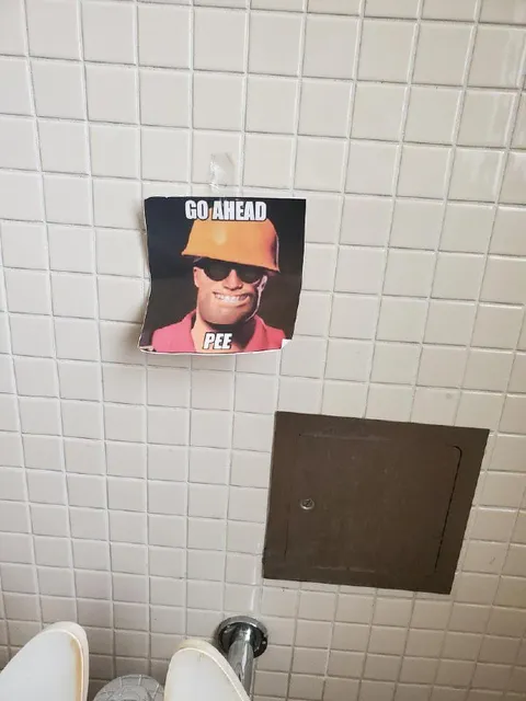 Go Ahead Pee Urinal Sign
