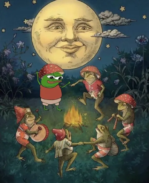 Пепе у костра с лягушками