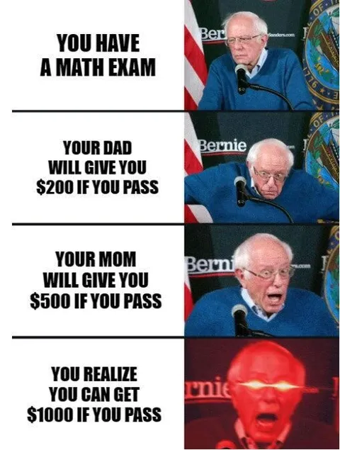 Bernie Math Exam Motivation