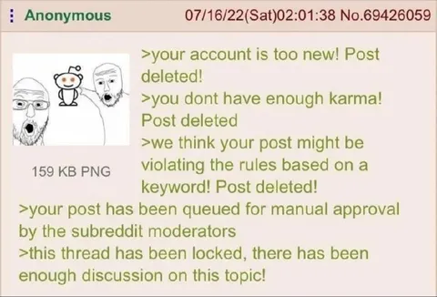 Reddit Post Deleted for Everything