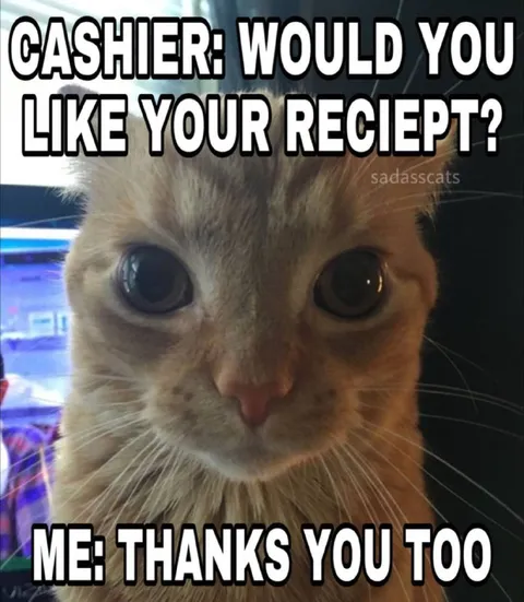 Cat Thanks the Cashier