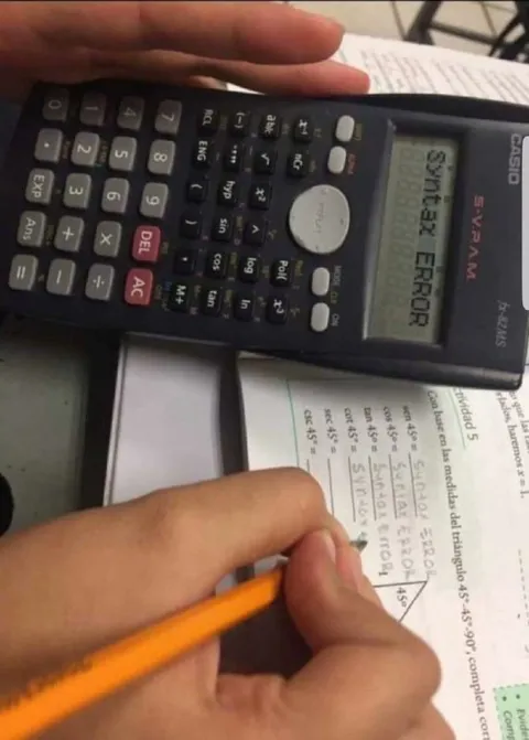 Calculadora con error de sintaxis