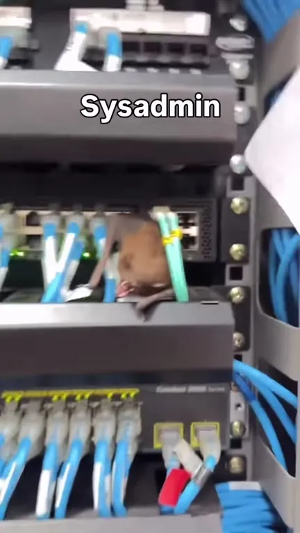 Sysadmin Bat Among Network Cables